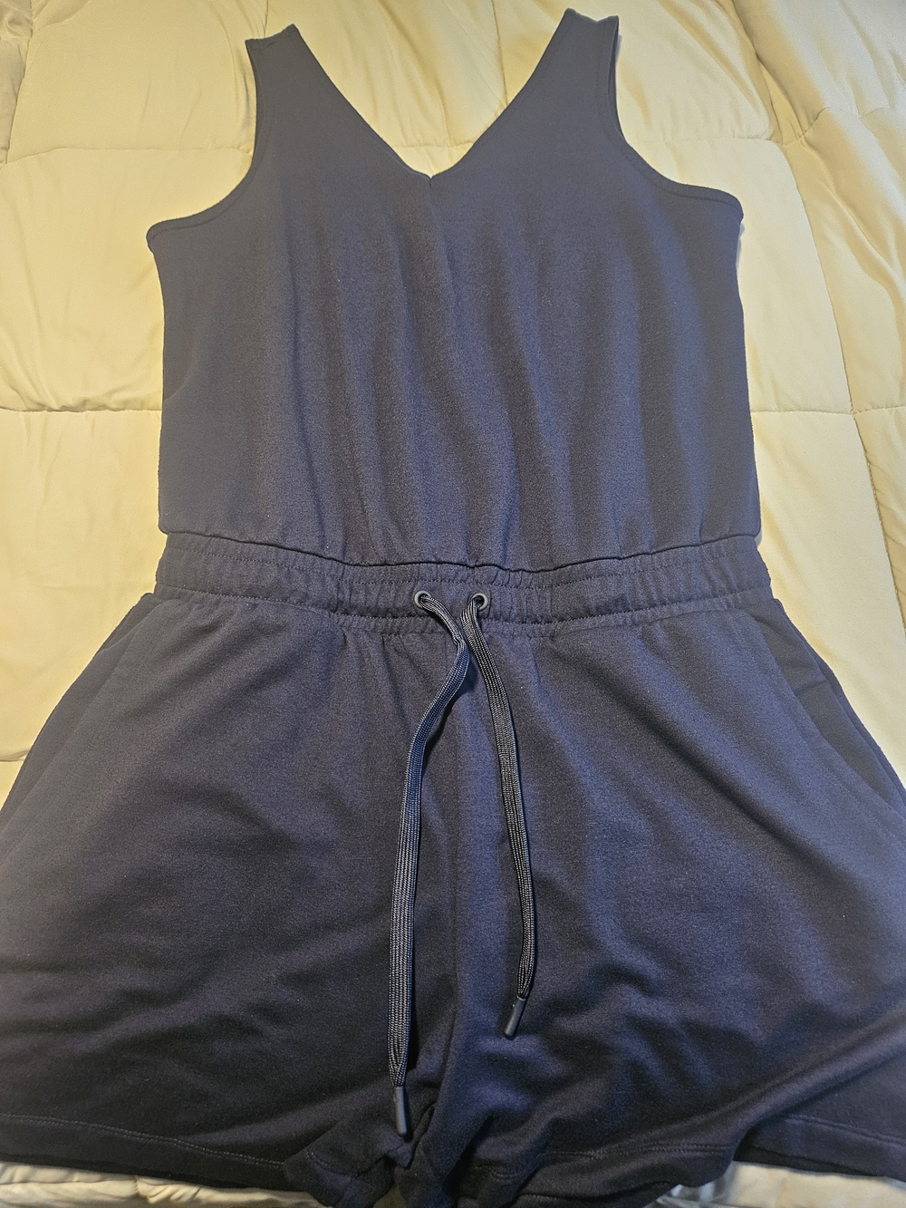Lole Navy Sleeveless Drawstring Romper